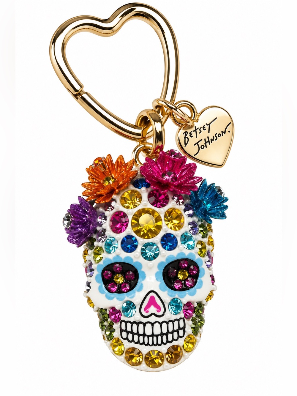 Betsey Johnson New Sugar Skull Día de los Muertos Bag Charm / Keychain